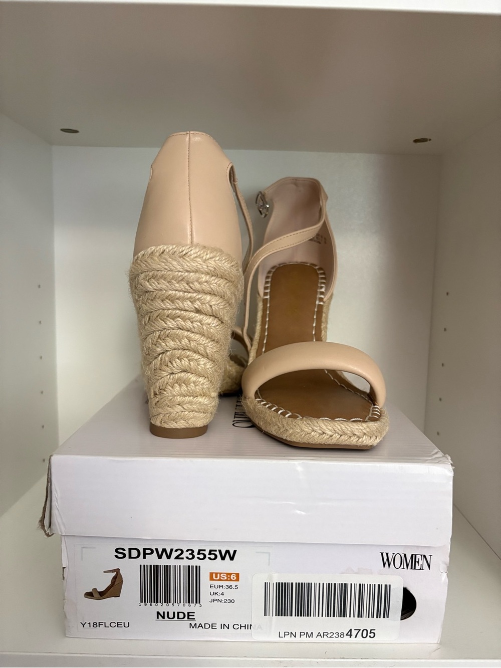 Dream Pairs Nude Braided Espadrille Wedge Sandals